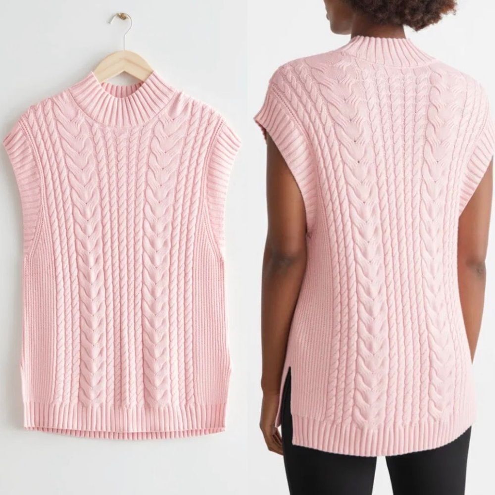 Nwt & other stories pink sleeveless sweater vest women’s size M